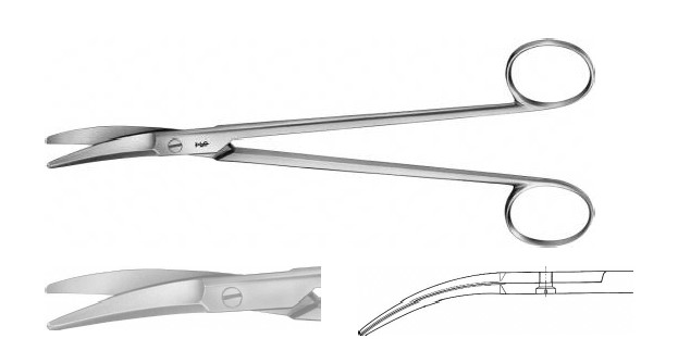 Беттчер мигдалкові ножиці вигнуті тупі/тупі 180 мм